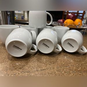8 Crate & Barrel White Coffee Cups